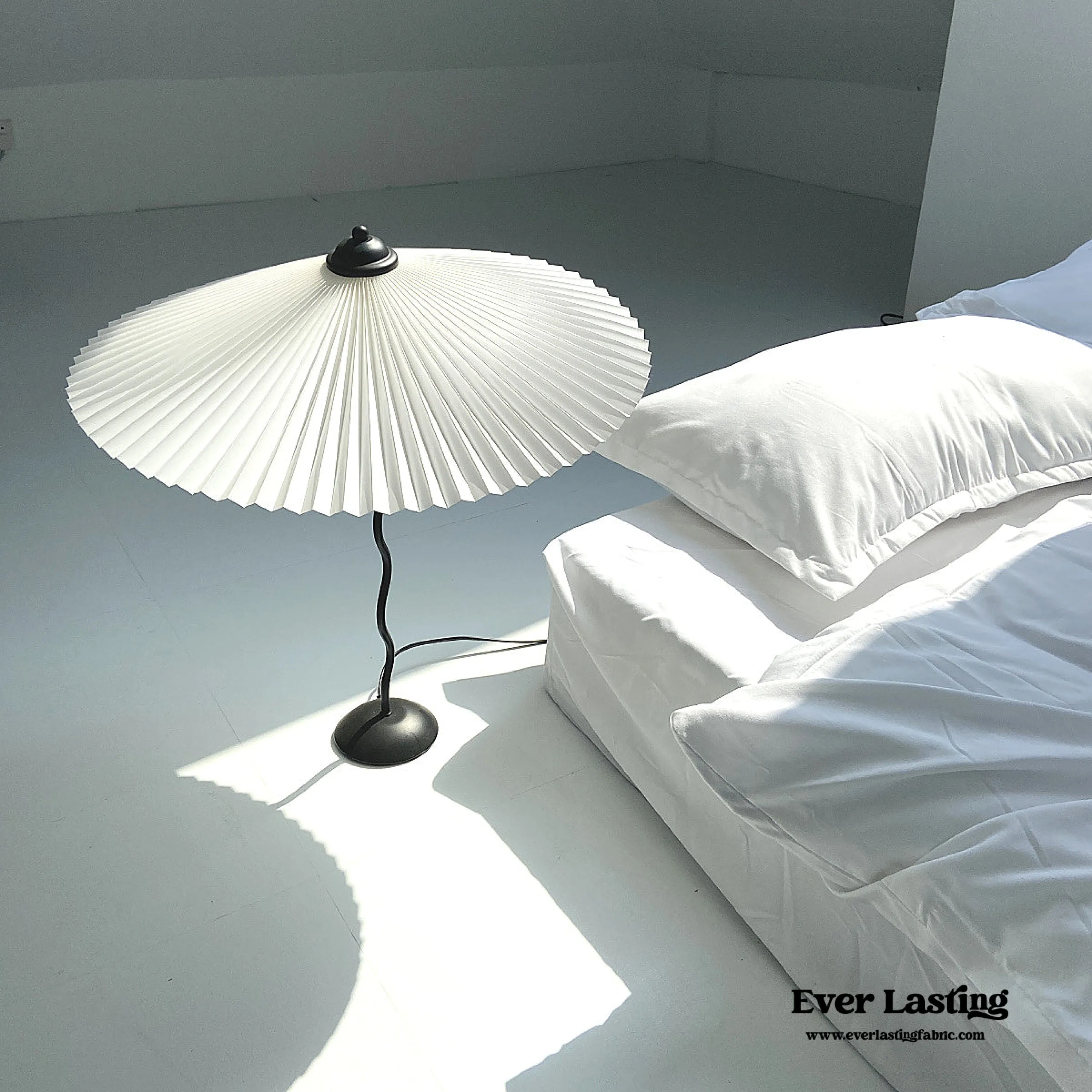 Vintage Inspired Tilted Umbrella Lamp / White