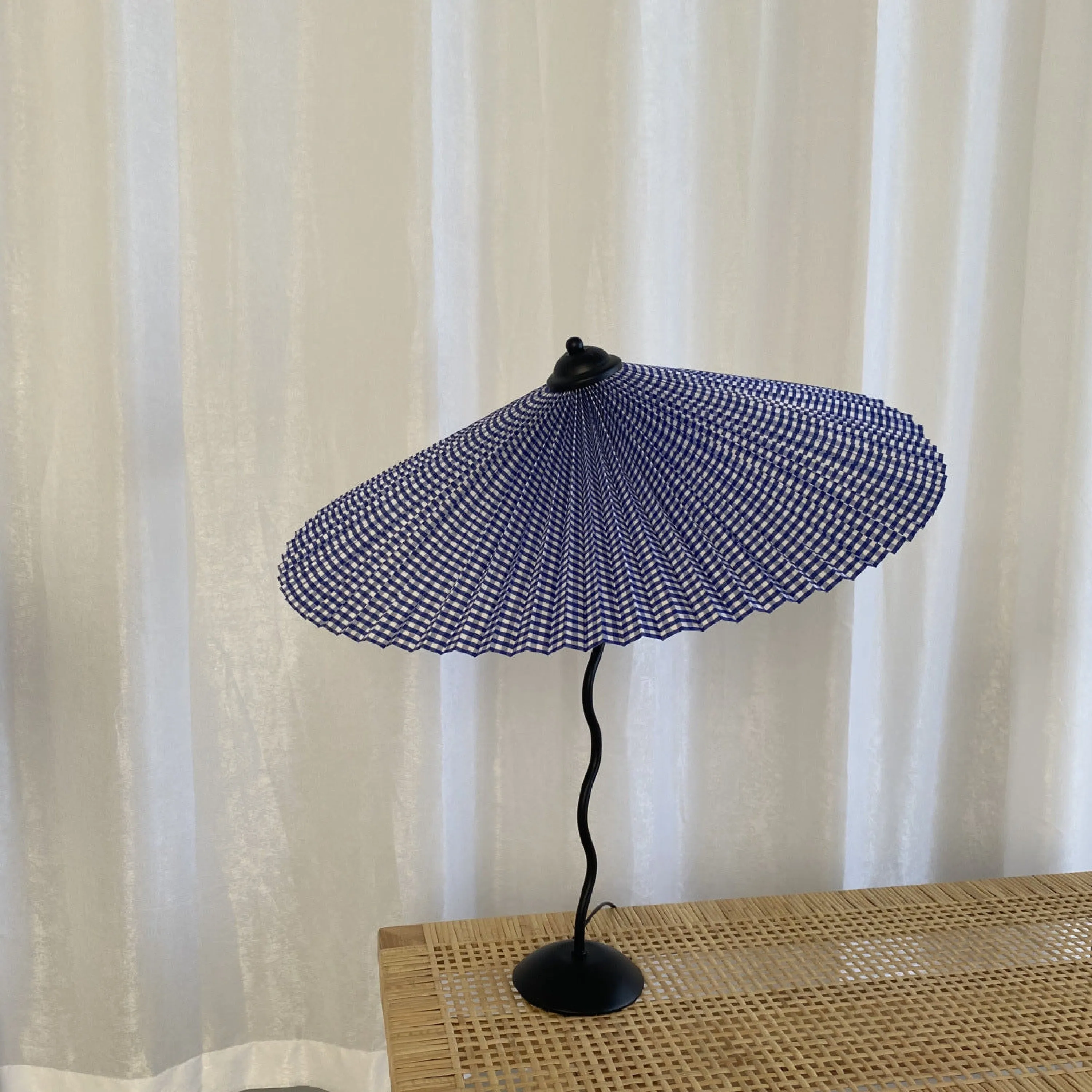 Vintage Inspired Tilted Umbrella Lamp / White