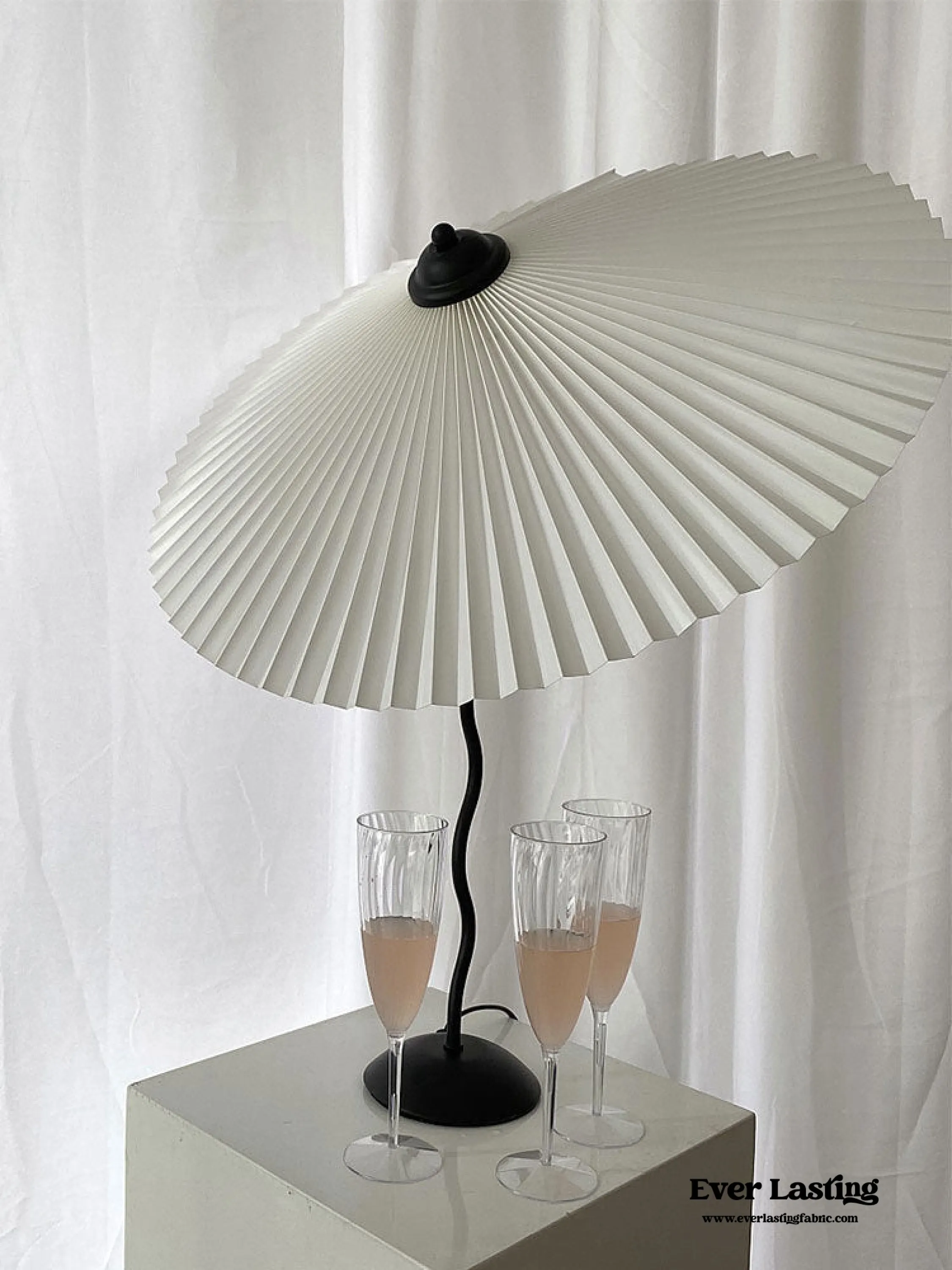 Vintage Inspired Tilted Umbrella Lamp / White