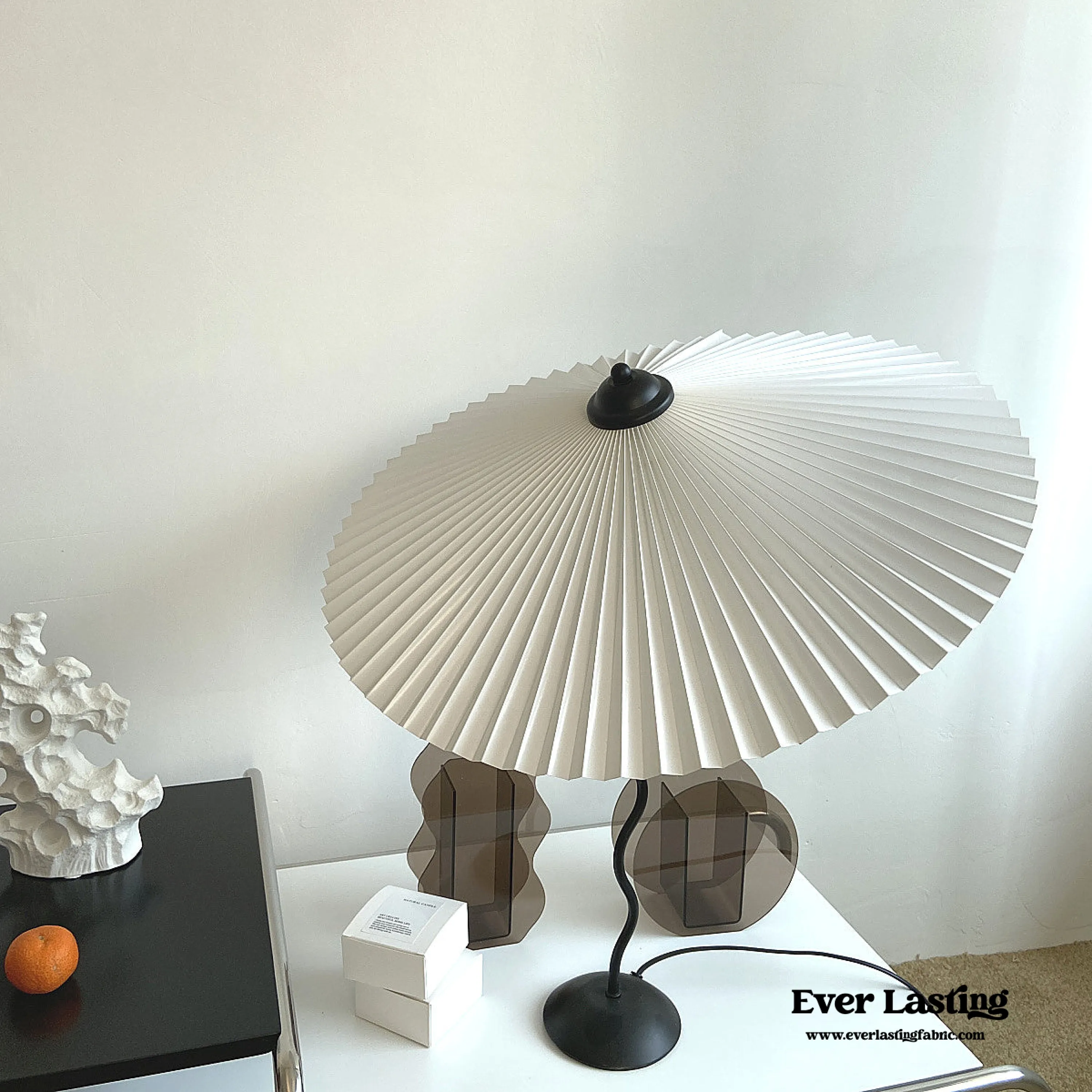 Vintage Inspired Tilted Umbrella Lamp / White