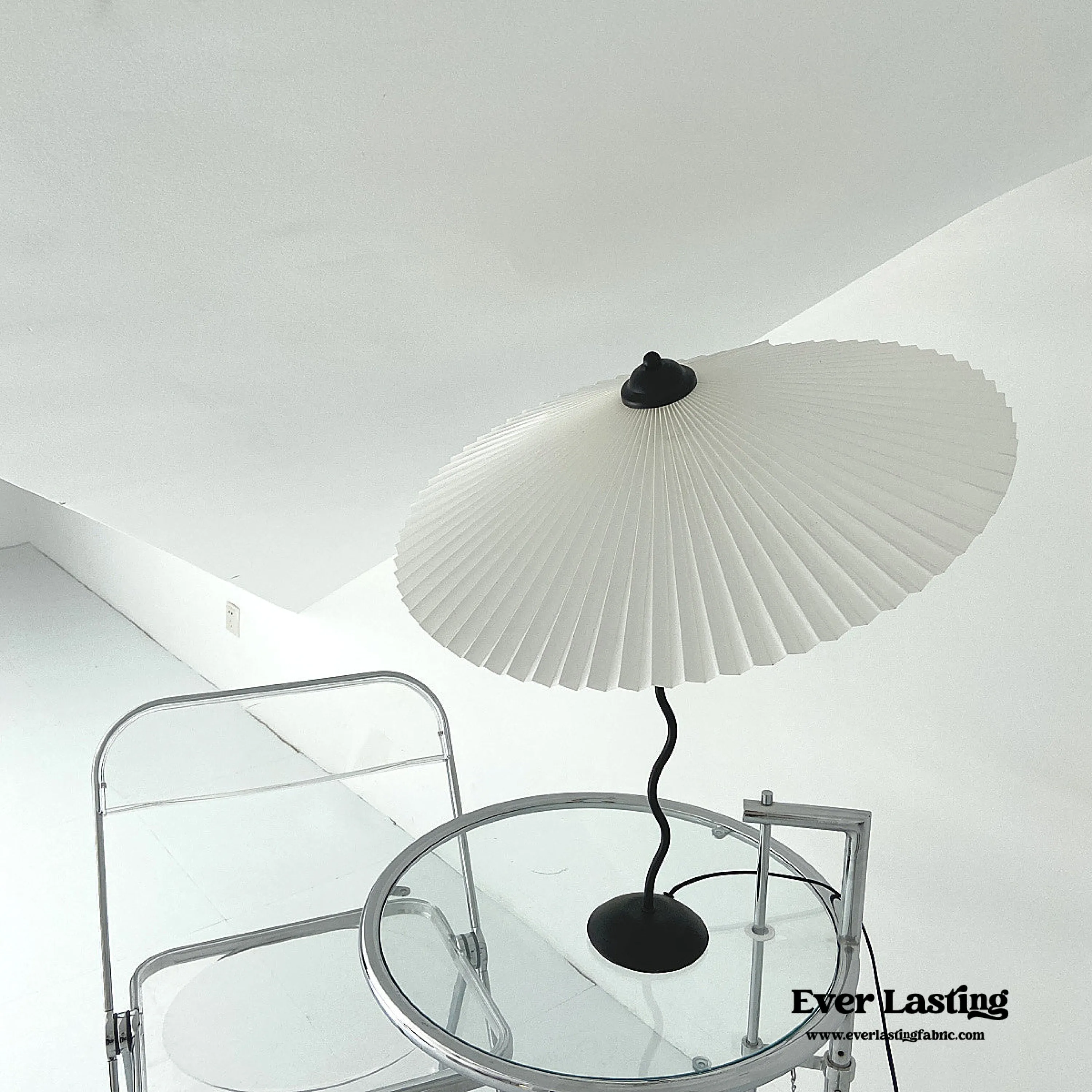Vintage Inspired Tilted Umbrella Lamp / White