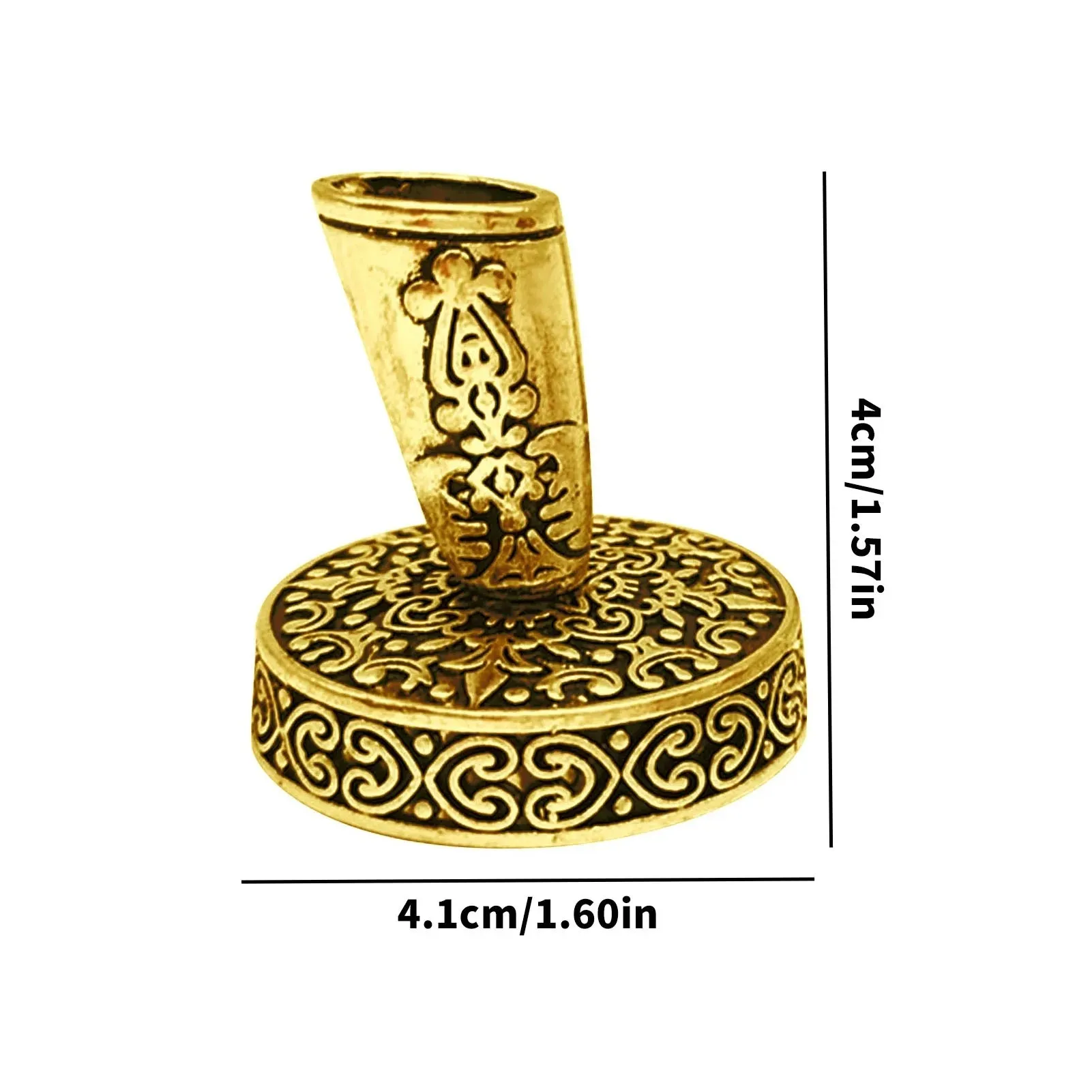 Vintage Metal Round Pen Stand Holder - Gold
