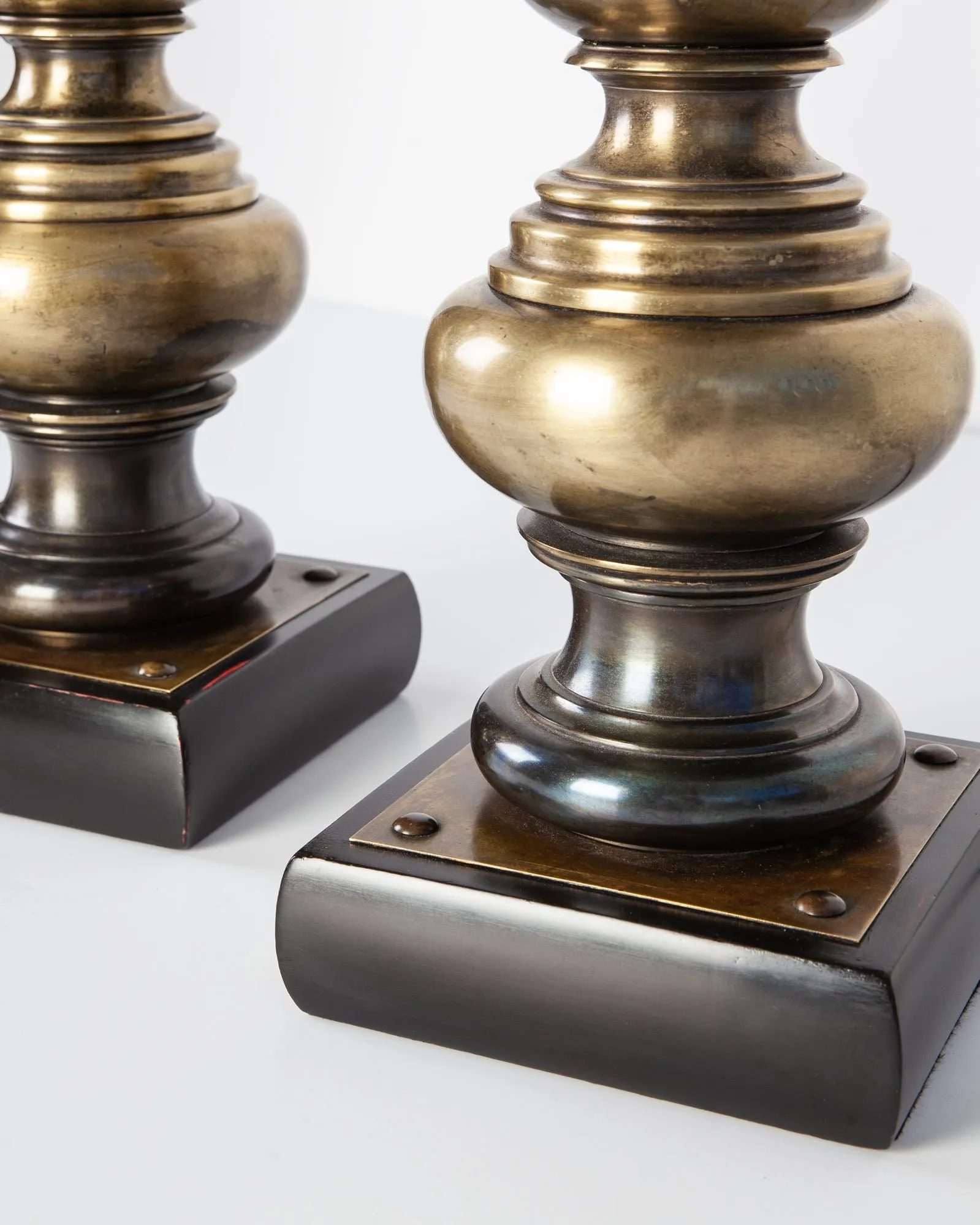 Vintage Turned Brass Stiffel Lamps