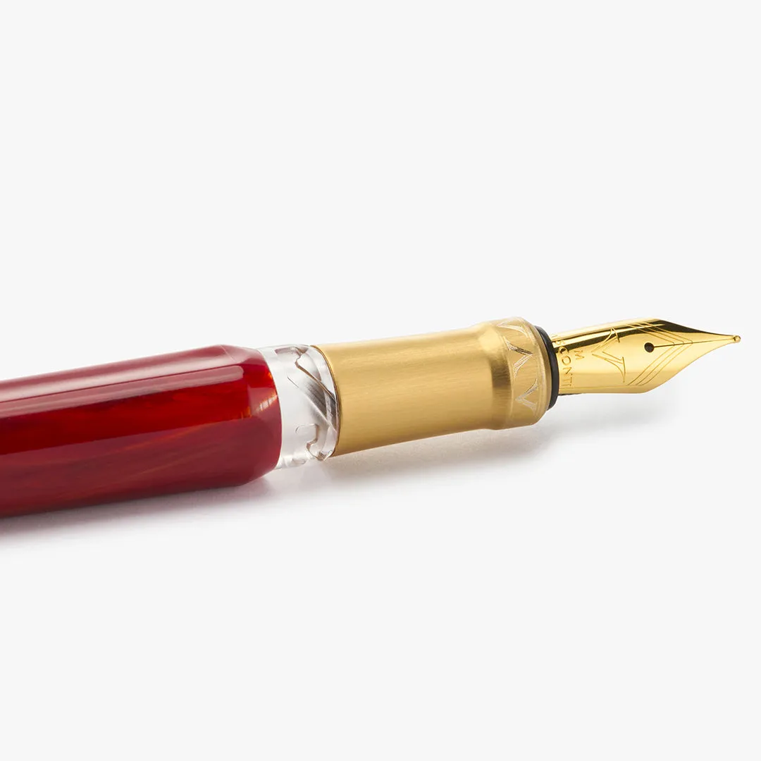 Visconti Opera Gold Fountain Pen D.S Red