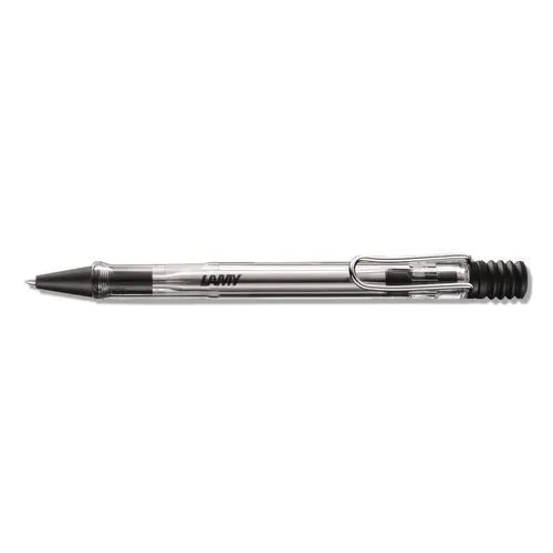 Vista Ballpoint Pen, Retractable, Medium, Black Ink, Clear/black Barrel