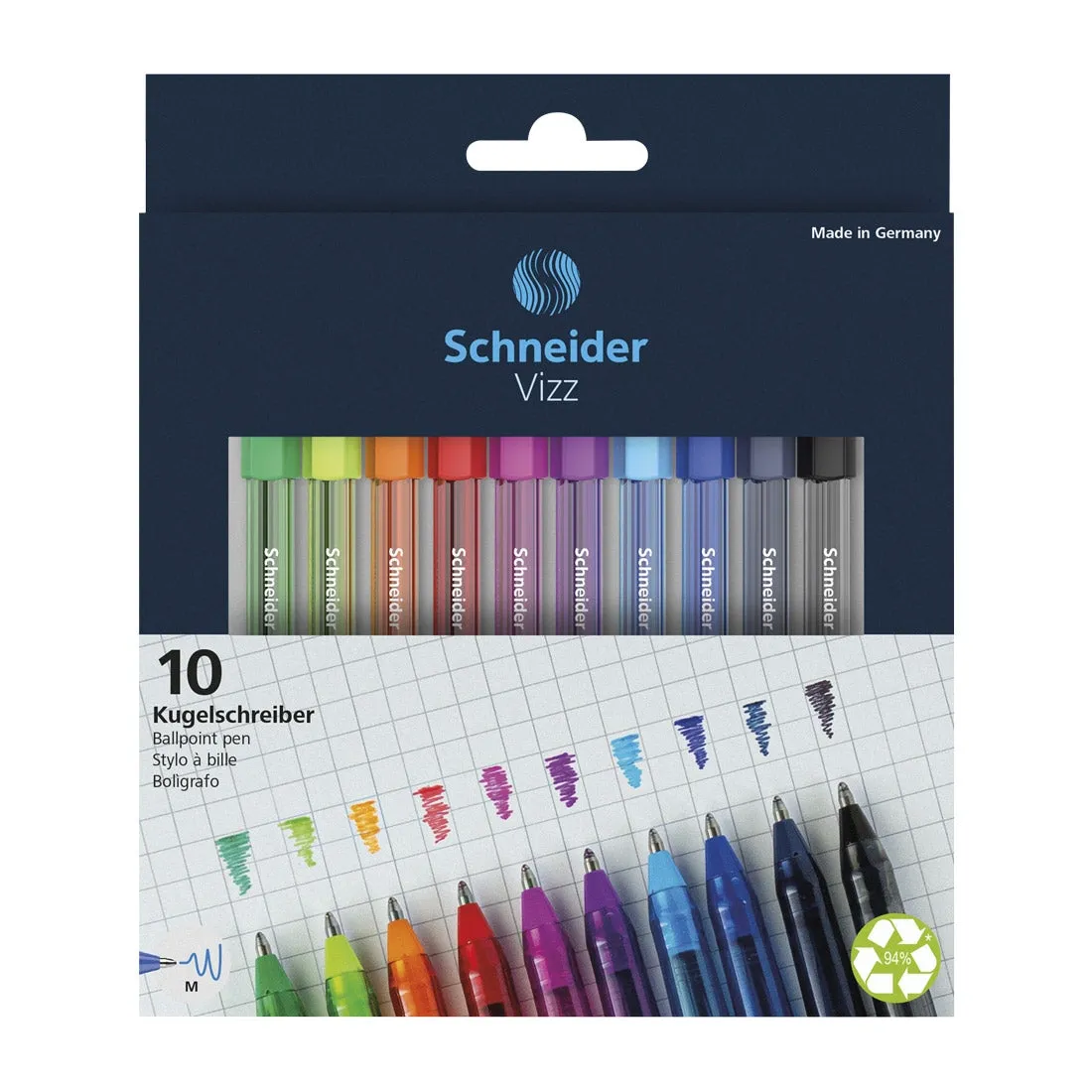 Vizz Ballpoint Pen M, Wallet 10 pieces - Assorted